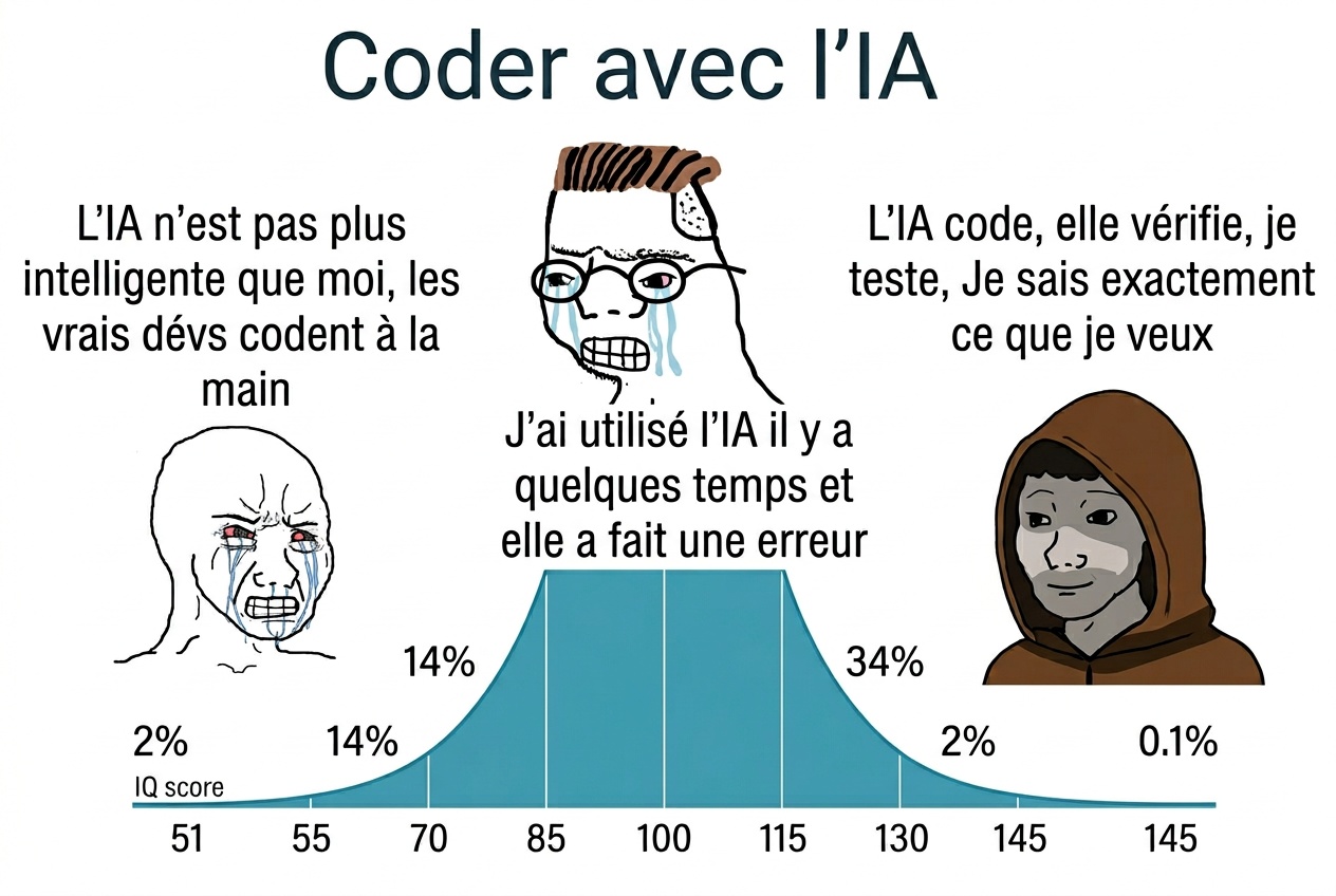 Coder avec l'IA - courbe de QI